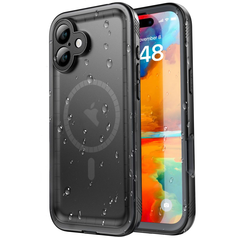 Vedenpitävä suojakuori Apple iPhone 16:lle, ShellBox, Musta