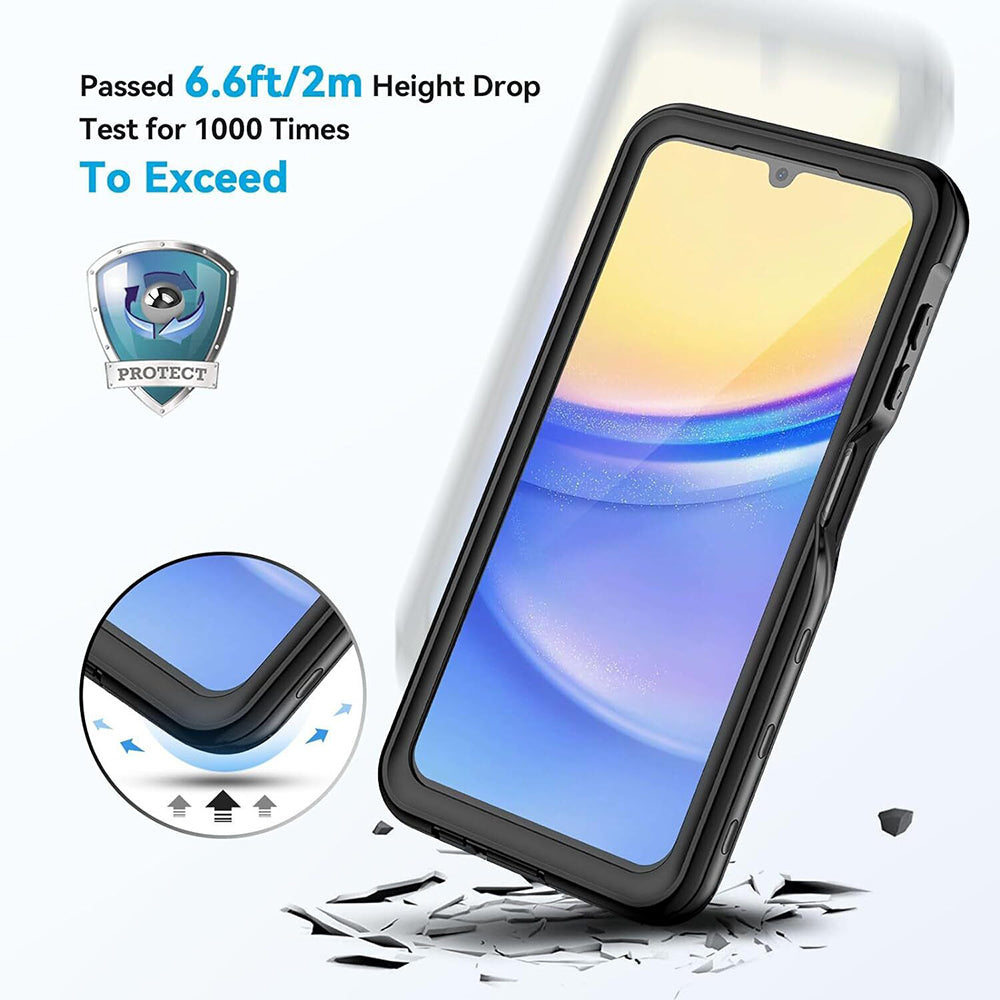 Vedenpitävä suojakuori Samsung Galaxy A15 5G A156 / A15 A155, ShellBox, Musta