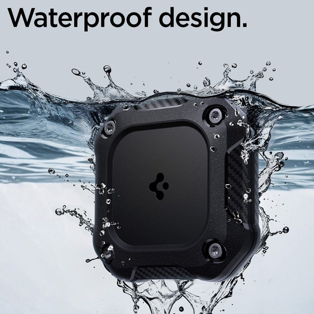 Vedenpitävä Spigen Tough Armor -suojakotelo Apple AirTagille, Musta ACS09781