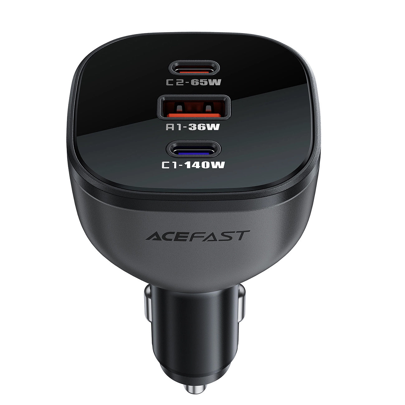 Autojen laturi Acefast B14, 165W, 5A, 1 x USB-A - 2 x USB-C, Musta