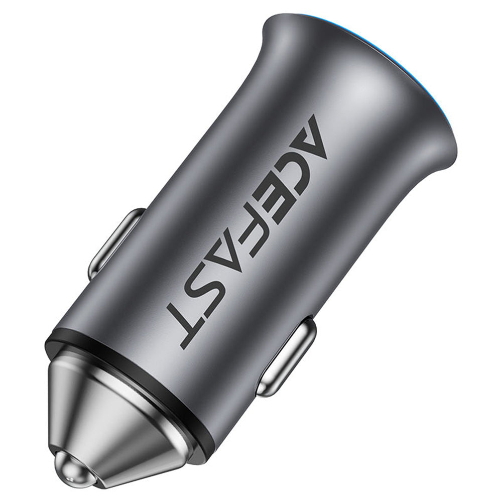 Autojen laturi Acefast B16, 95W, 3.25A, 1 x USB-A - 1 x USB-C, Harmaa