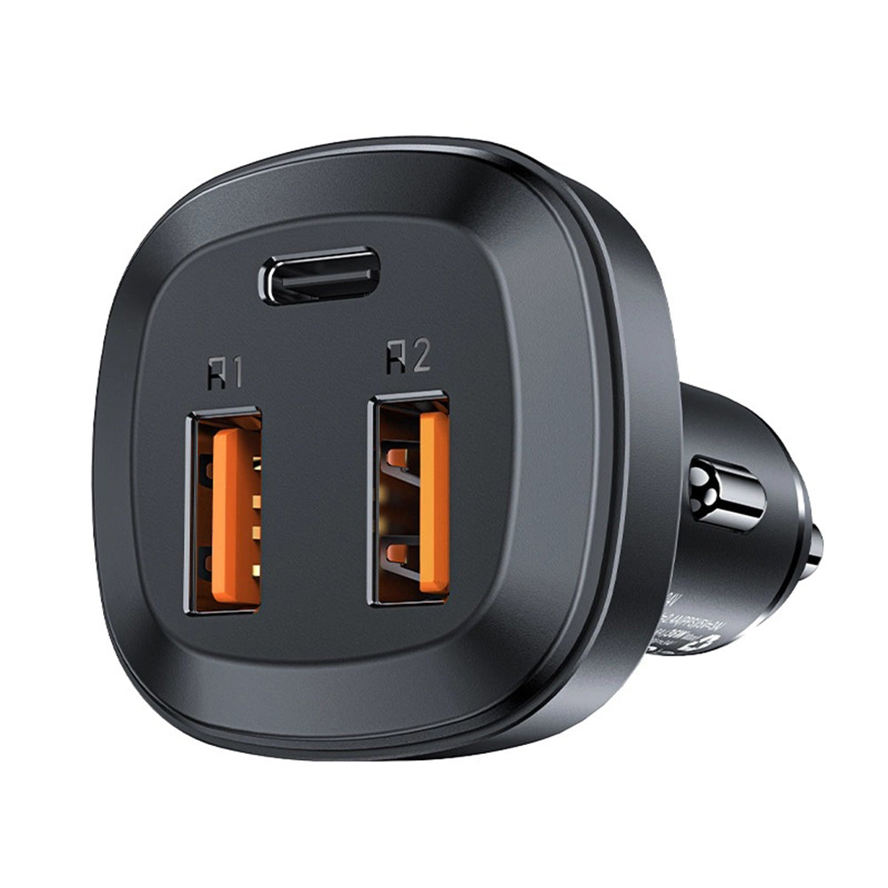 Autojen laturi Acefast B9, 66W, 5A, 2 x USB-A - 1 x USB-C, Musta