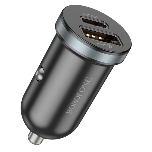 Autolaturi Borofone BZ22 Scenery, 30W, 3A, 1 x USB-A - 1 x USB-C, musta