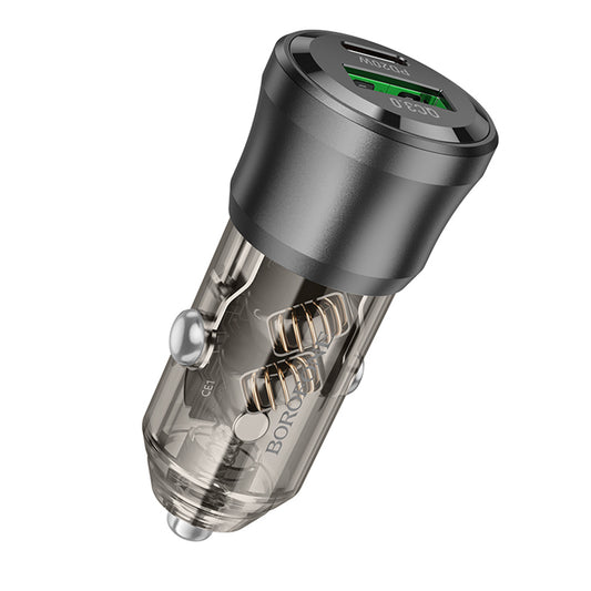 Autojen laturi Borofone BZ25 Journey, 38W, 3A, 1 x USB-A - 1 x USB-C, Musta