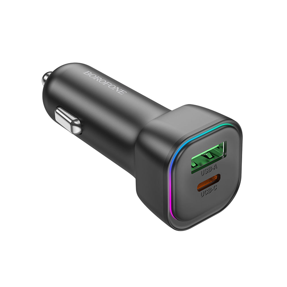 Autolaturi Borofone BZ28A Trophie, 30W, 3A, 1 x USB-A - 1 x USB-C, Musta