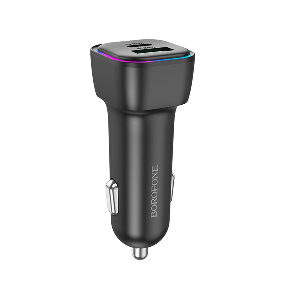 Autolaturi Borofone BZ28A Trophie, 30W, 3A, 1 x USB-A - 1 x USB-C, Musta