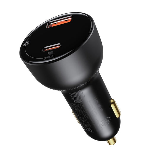 Auto USB-C -kaapelin Baseus Superme -laturi, 100W, 5A, 1 x USB-A - 1 x USB-C, Musta TZCCZX-01