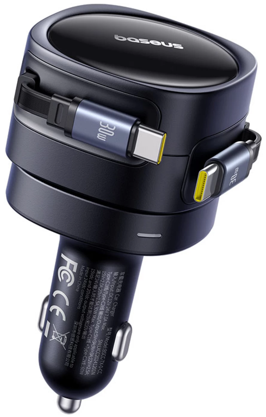 Baseus Enjoyment Max Car Charger with USB-C Cable, 60W, Black C00035507121-01