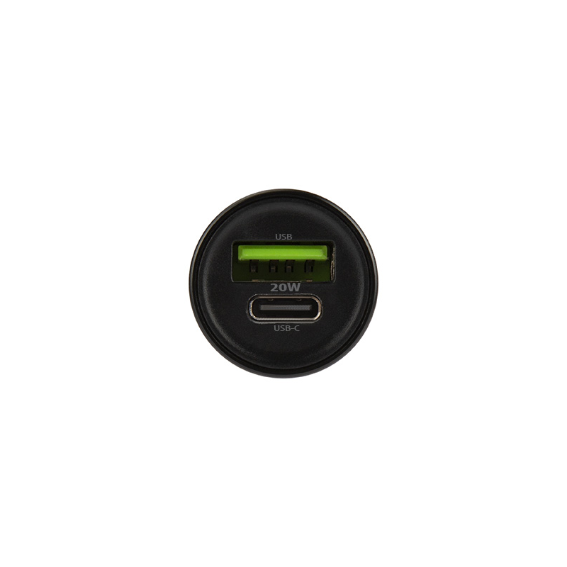 Autolaturi Lightning-kaapelilla MaXlife MXCC-04, 20W, 3A, 1 x USB-A - 1 x USB-C, Musta