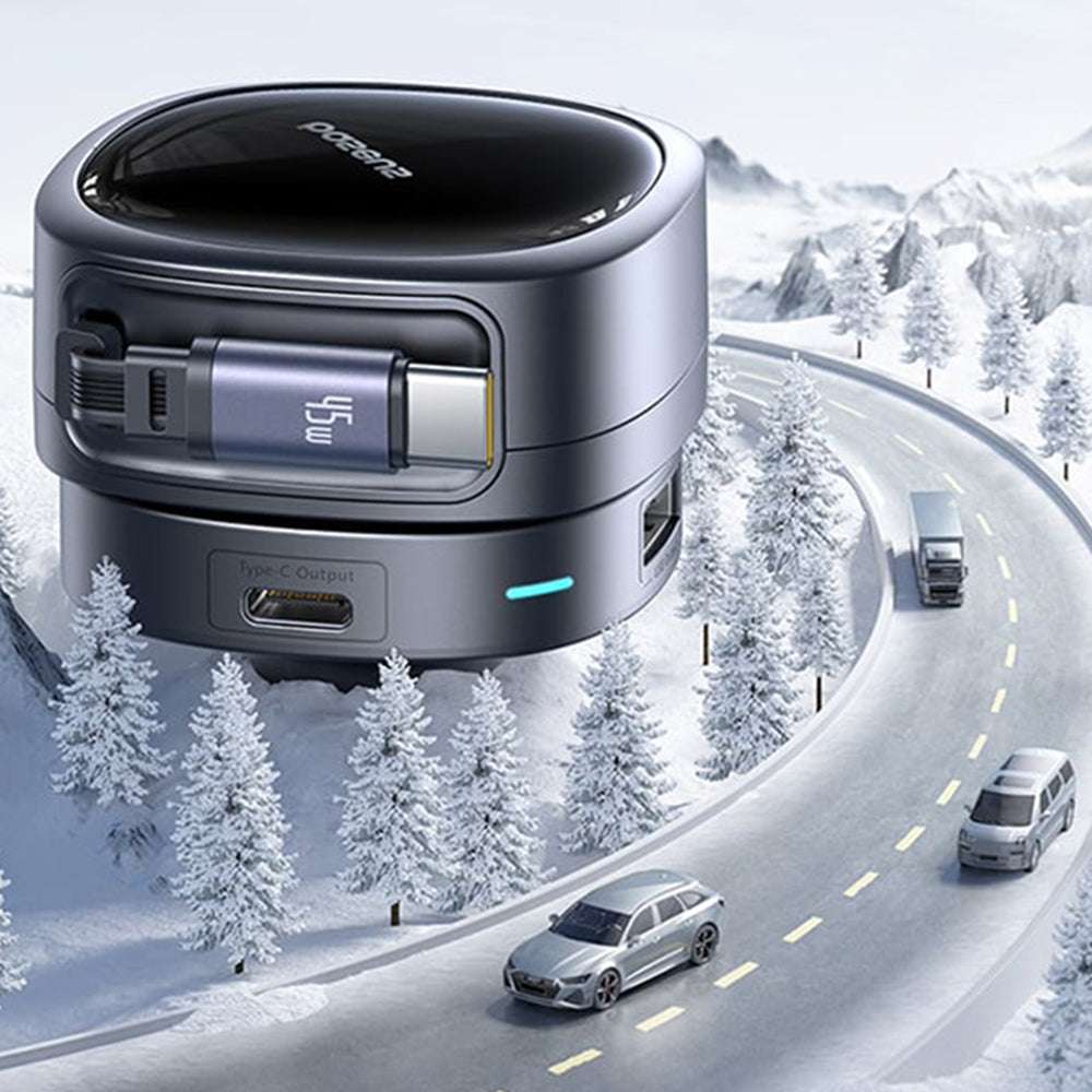 Auto USB-C -laturi Baseus PrimeTrip VR1, 60W, 3A, 1 x USB-A - 1 x USB-C, Musta C00069001121-00