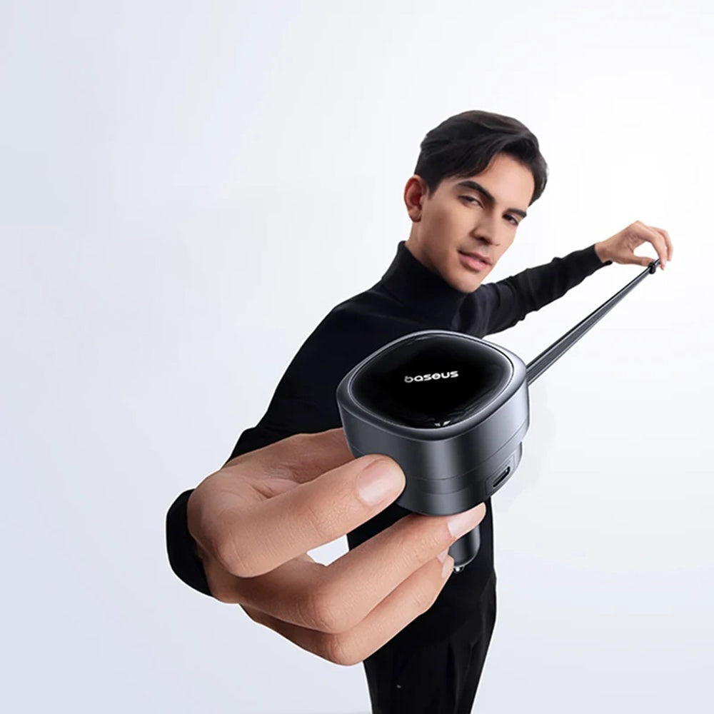 Auto USB-C -laturi Baseus PrimeTrip VR1, 60W, 3A, 1 x USB-A - 1 x USB-C, Musta C00069001121-00