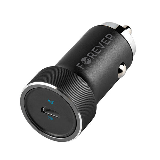 Autojen laturi Forever CC-06, 20W, 3A, 1 x USB-C, Musta