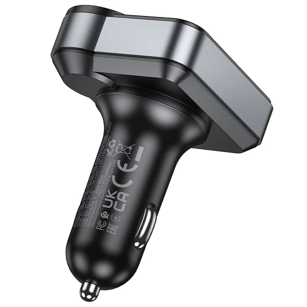 FM Bluetooth -modulaattori HOCO E86, 2 x USB-A - 1 x USB-C - 1 x microSD
