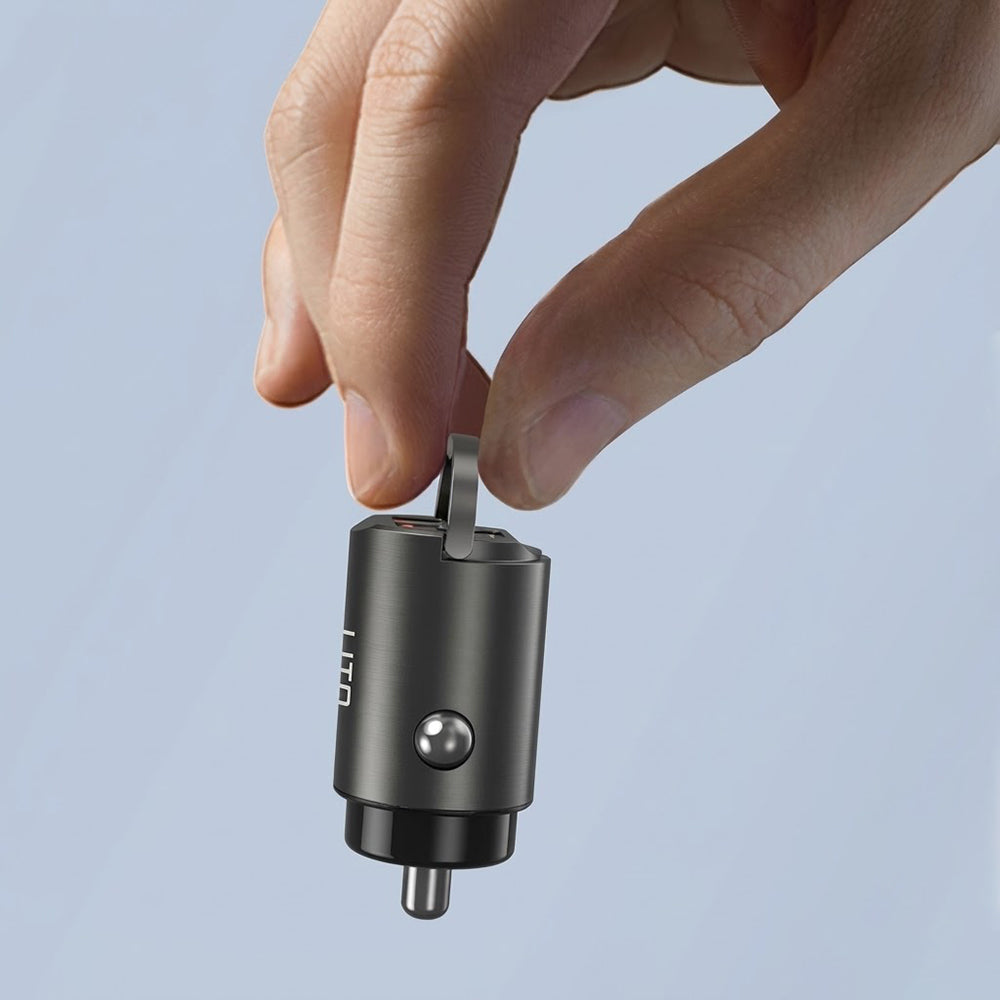 Lito IN-C03 Autolaturi, 30W, 3A, 1 x USB-A - 1 x USB-C, Harmaa