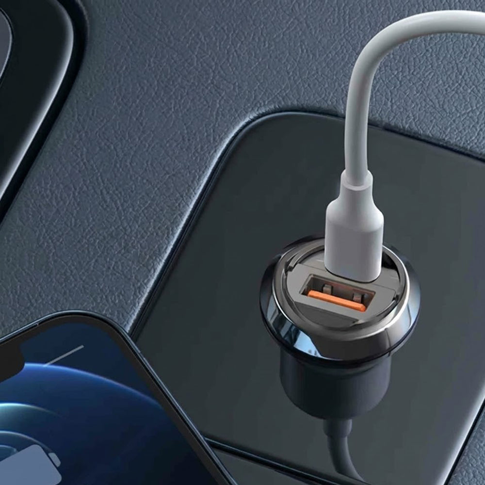 Lito IN-C03 Autolaturi, 30W, 3A, 1 x USB-A - 1 x USB-C, Harmaa