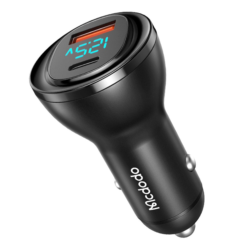 Autojen laturi McDodo CC-5670 Display, 95W, 5A, 1 x USB-A - 1 x USB-C, Musta