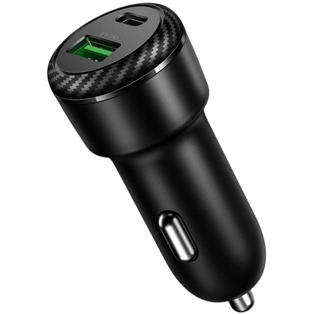 Autojen laturi McDodo CC-5970, 38W, 3A, 1 x USB-A - 1 x USB-C, Musta
