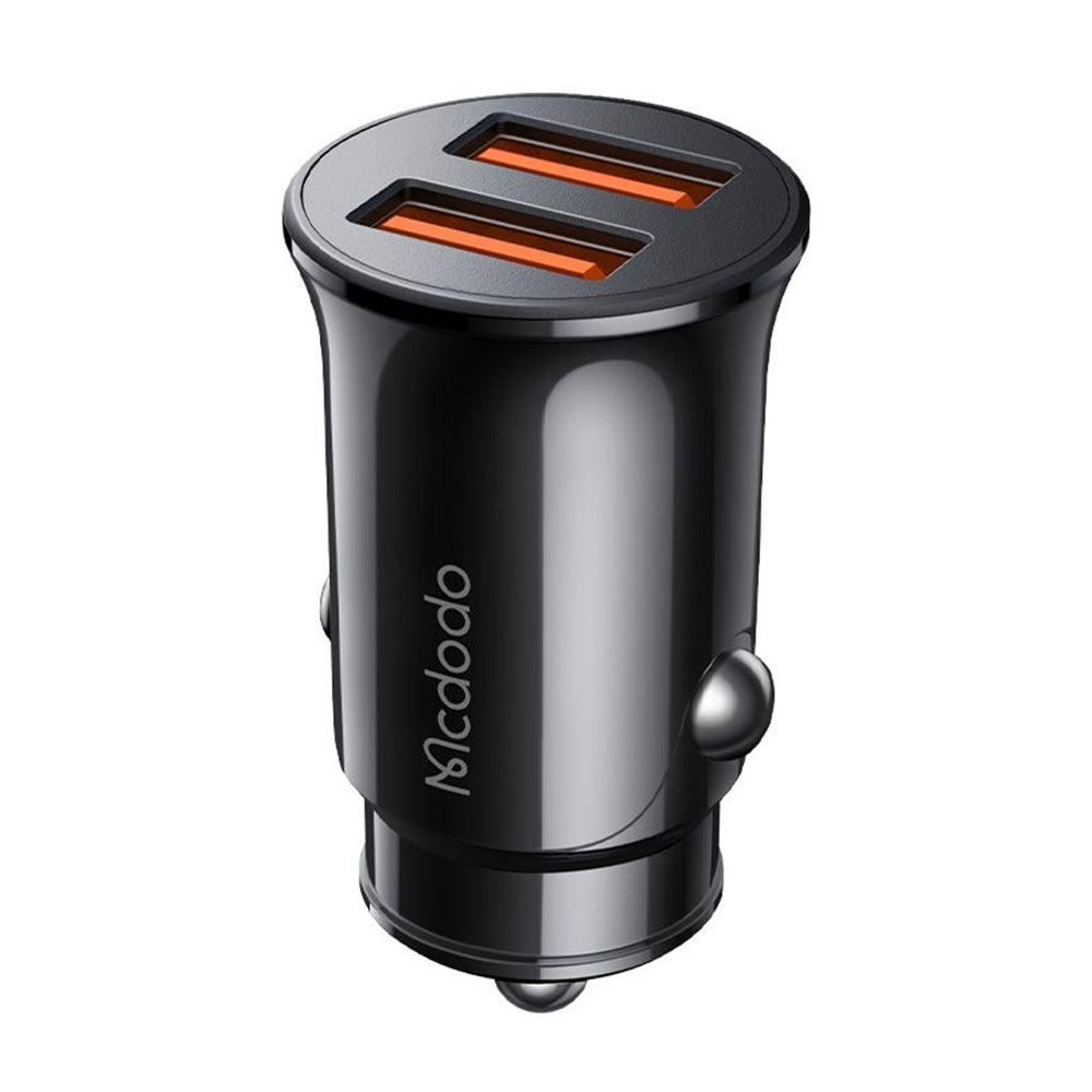 Autojen laturi McDodo CC-6602, 12W, 2.4A, 2 x USB-A, Musta