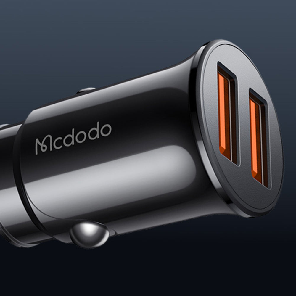 Autojen laturi McDodo CC-6602, 12W, 2.4A, 2 x USB-A, Musta