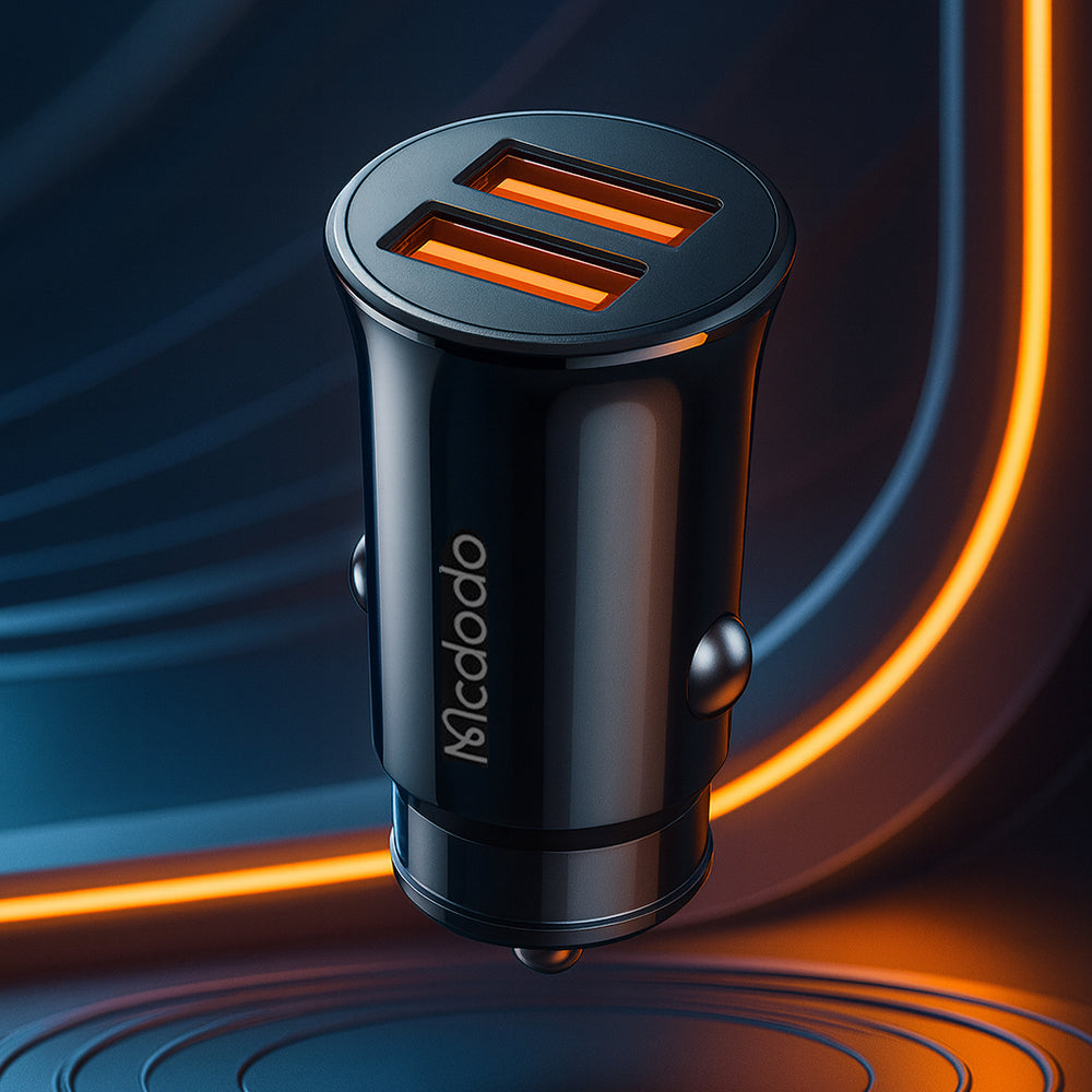 Autojen laturi McDodo CC-6602, 12W, 2.4A, 2 x USB-A, Musta