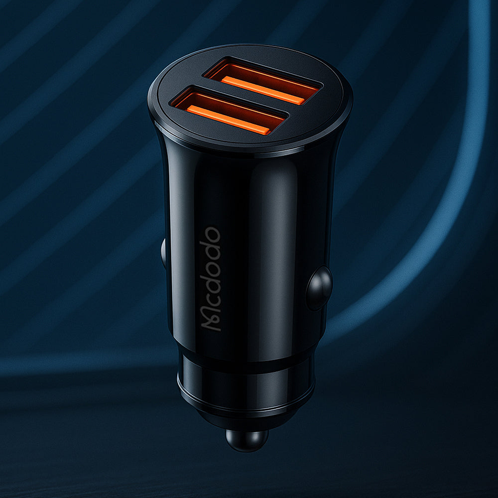 Autojen laturi McDodo CC-6602, 12W, 2.4A, 2 x USB-A, Musta