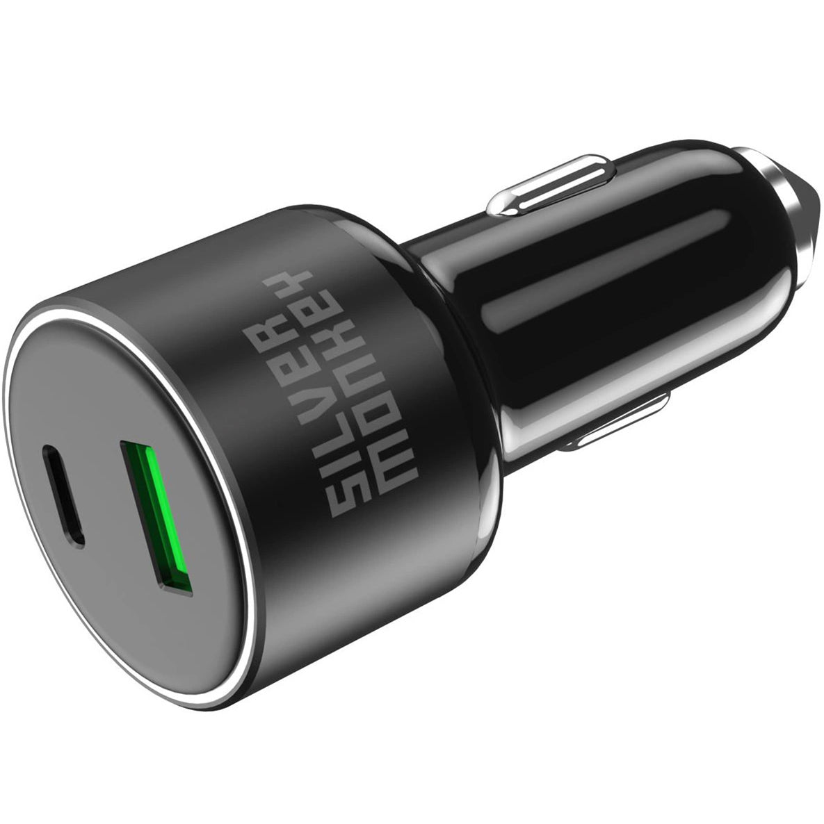 Autolaturi Silver Monkey SMA014, 100W, 3A, 1 x USB-A - 1 x USB-C, musta