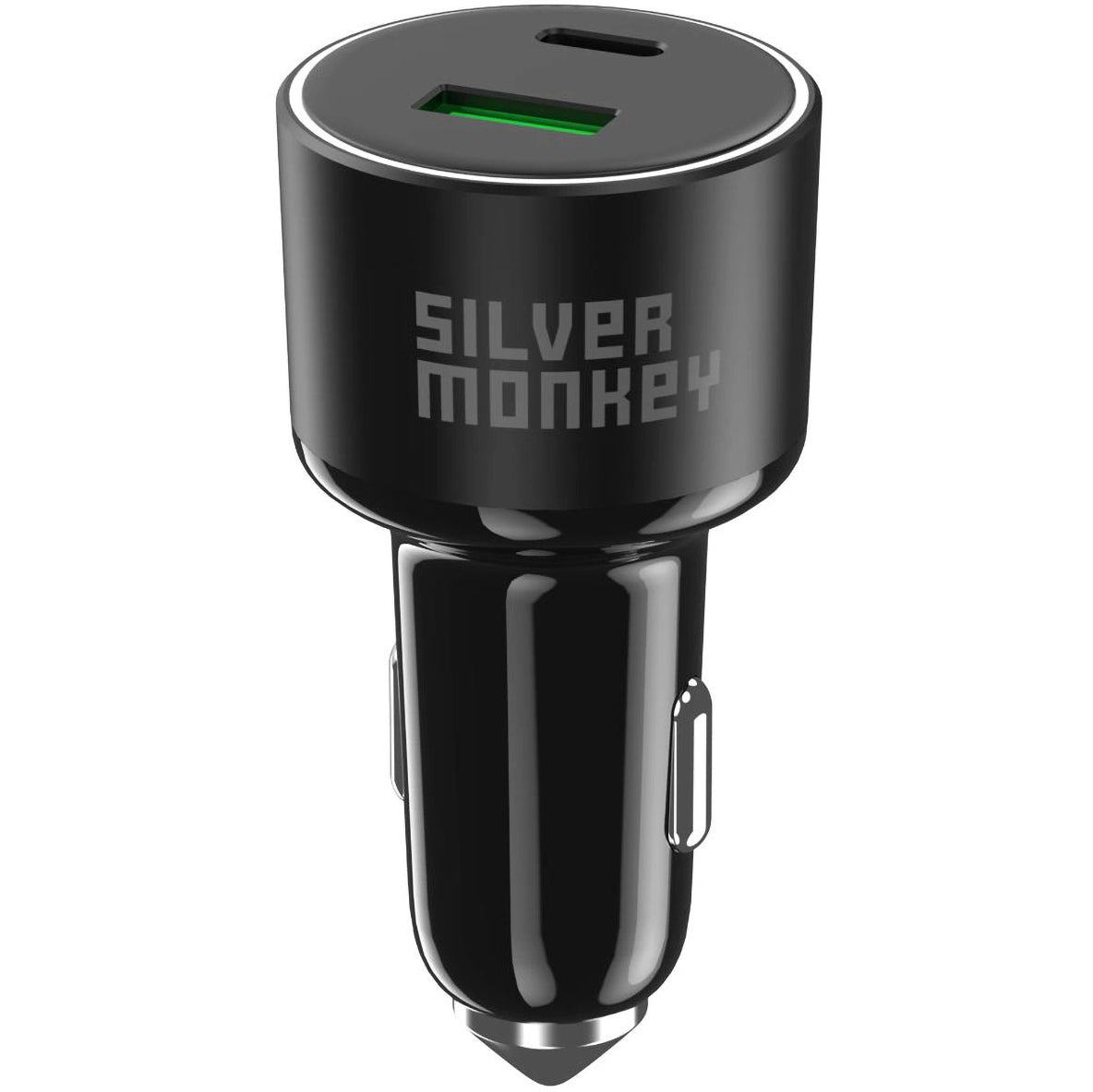 Autolaturi Silver Monkey SMA014, 100W, 3A, 1 x USB-A - 1 x USB-C, musta