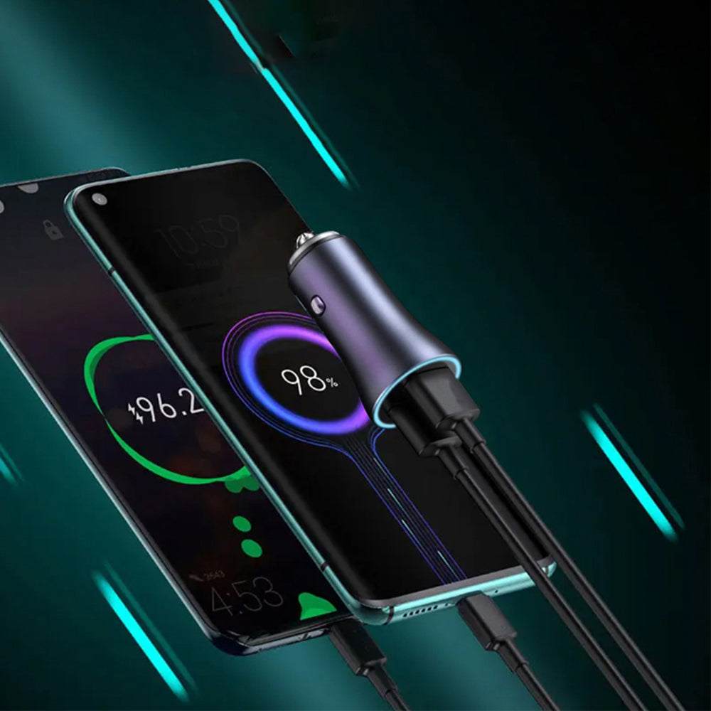 Auto Techsuit C3 RescueVolt -laturi, 48W, 3A, 1 x USB-A - 1 x USB-C, Harmaa