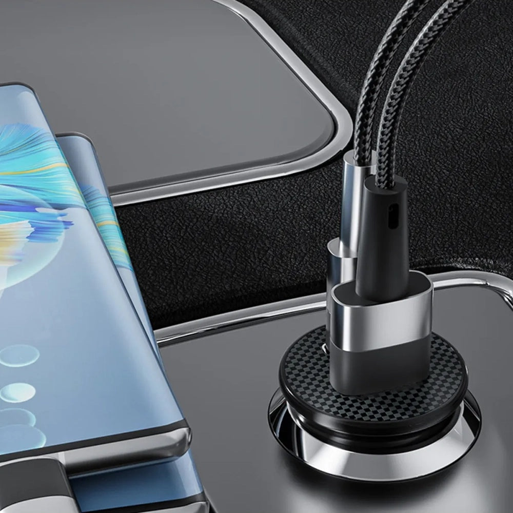 Autolaturi Techsuit C4 MiniFuseX, 20W, 3A, 1 x USB-A - 1 x USB-C, Musta