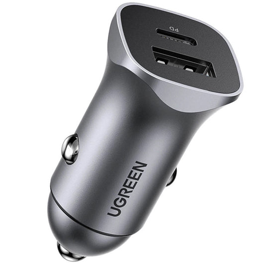 Autolaturi UGREEN CD130, 30W, 3A, 1 x USB-A - 1 x USB-C, harmaa