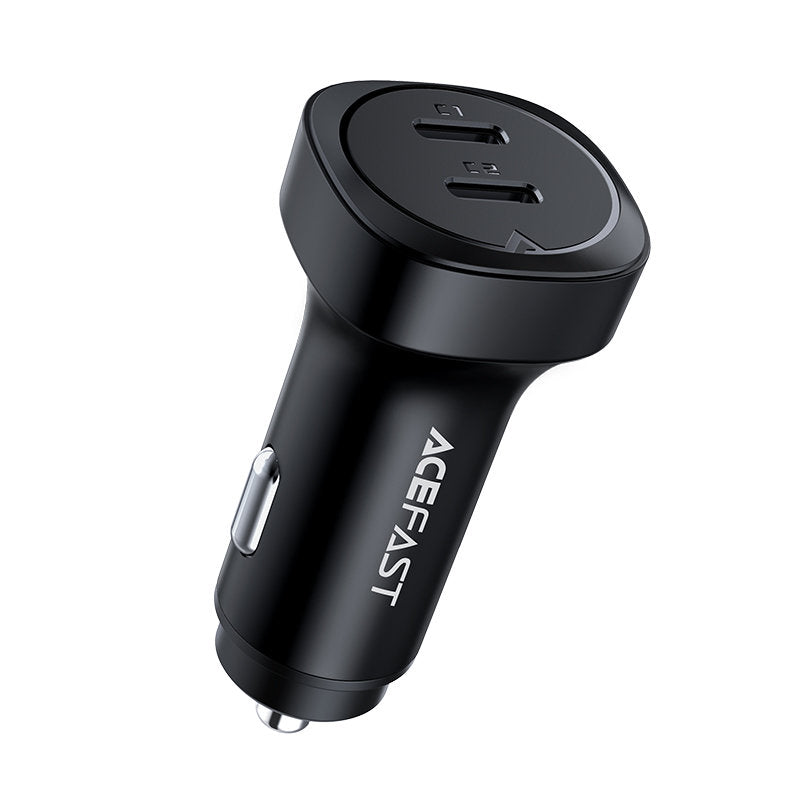 Autojen laturi Acefast B2, 72W, 3A, 2 x USB-C, Musta