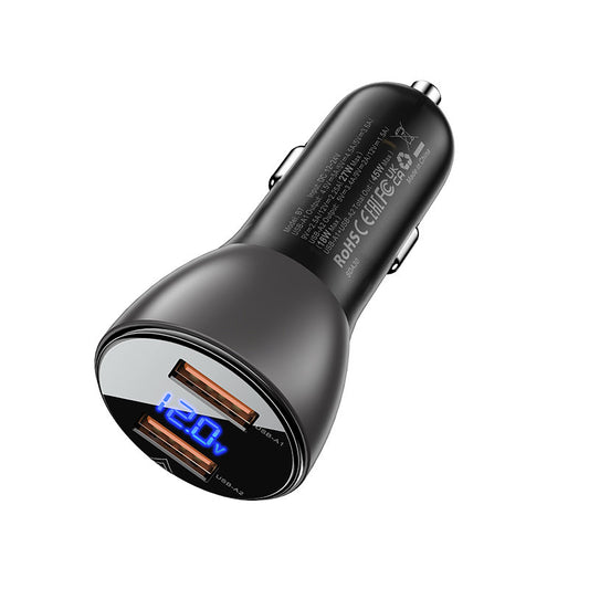 Autolaturi Acefast B7, 45W, 4.5A, 2 x USB-A, musta