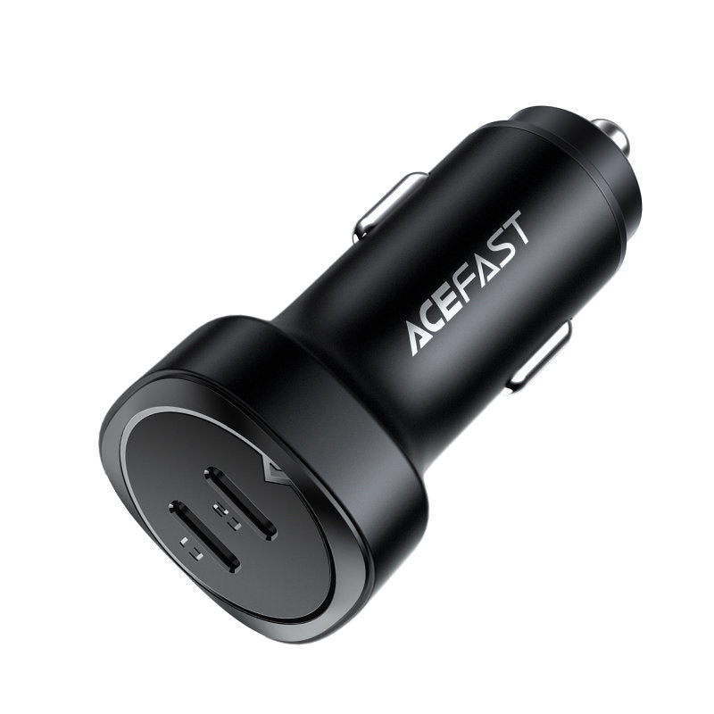 Autojen laturi Acefast B2, 72W, 3A, 2 x USB-C, Musta