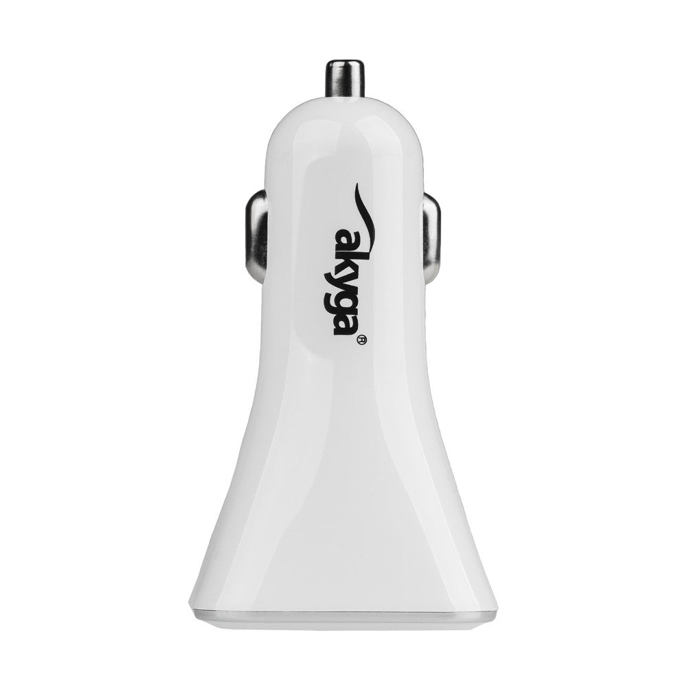 Akyga AK-CH-09 autolaturi, 10W, 2A, 4 x USB-A, valkoinen