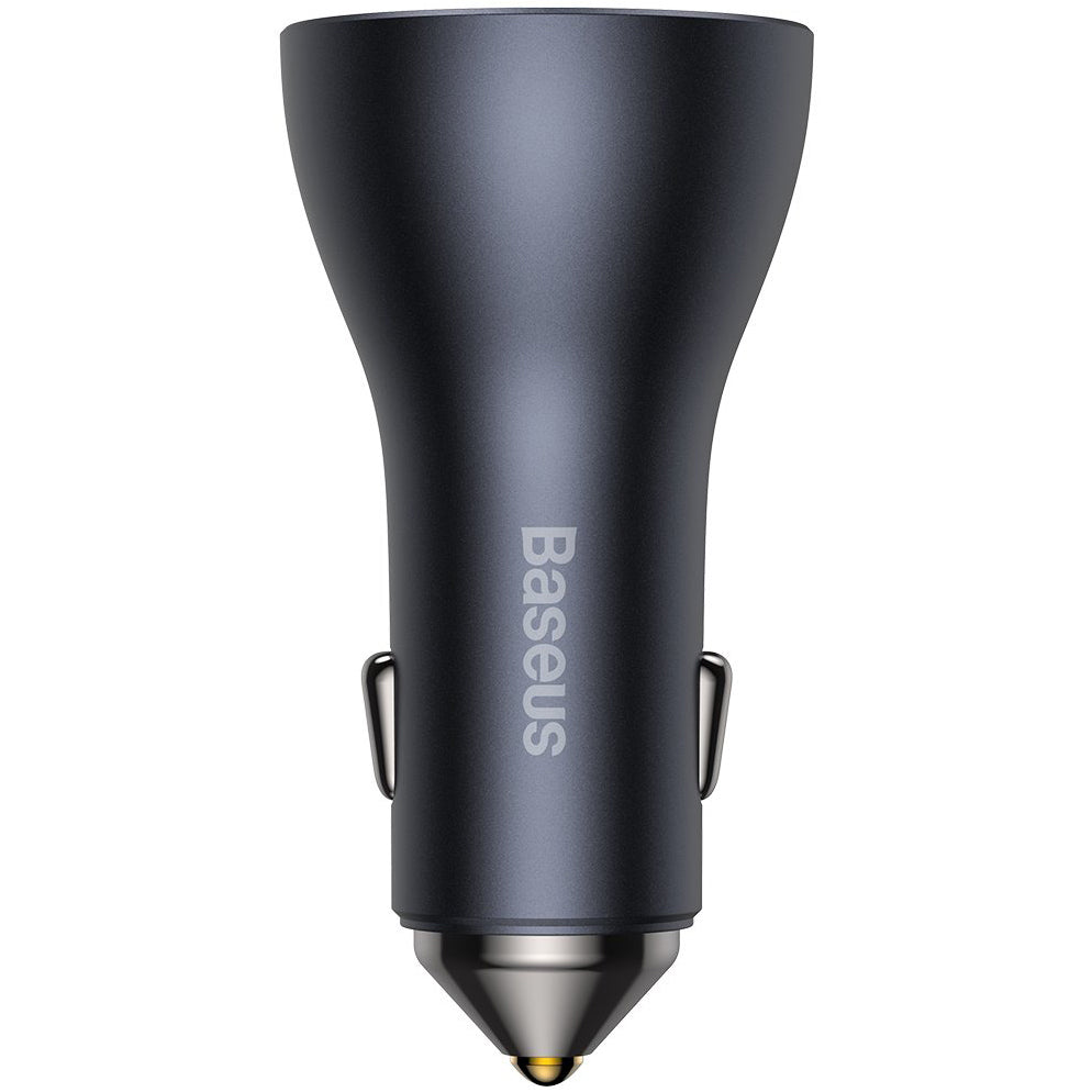 Autolaturi Baseus Golden Contactor Pro, 65W, 3A, 1 x USB-A - 2 x USB-C, harmaa CGJP010013