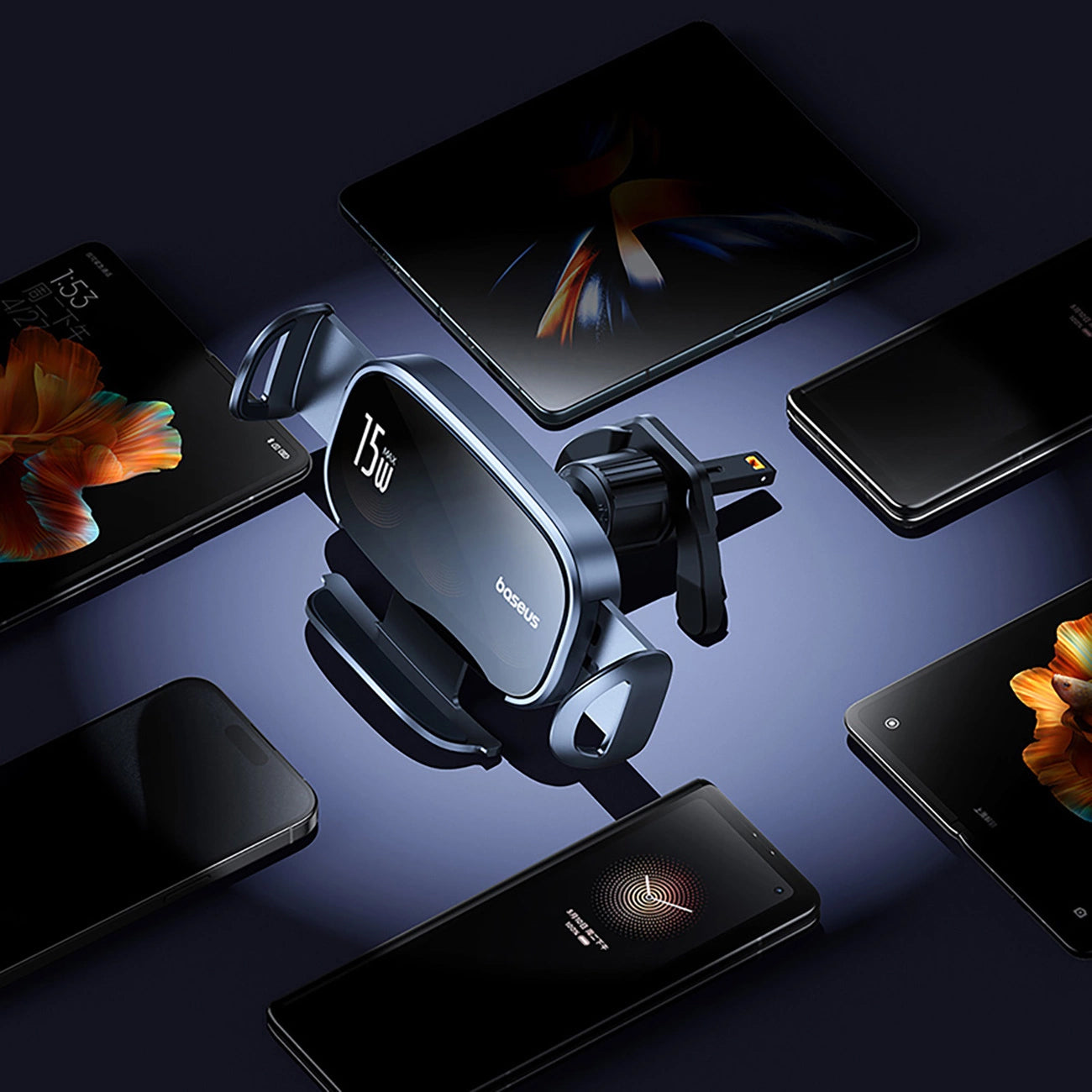 Baseus LightChaser Langaton Autolaturi, 15W, 1.67A, Musta, Uudelleenpakattu C40355901111-00