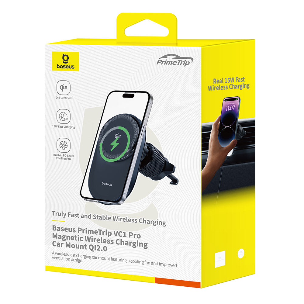 Baseus PrimeTrip VC1 Pro langaton autolaturi, 15W, 1.67A, Musta C40141000111-00