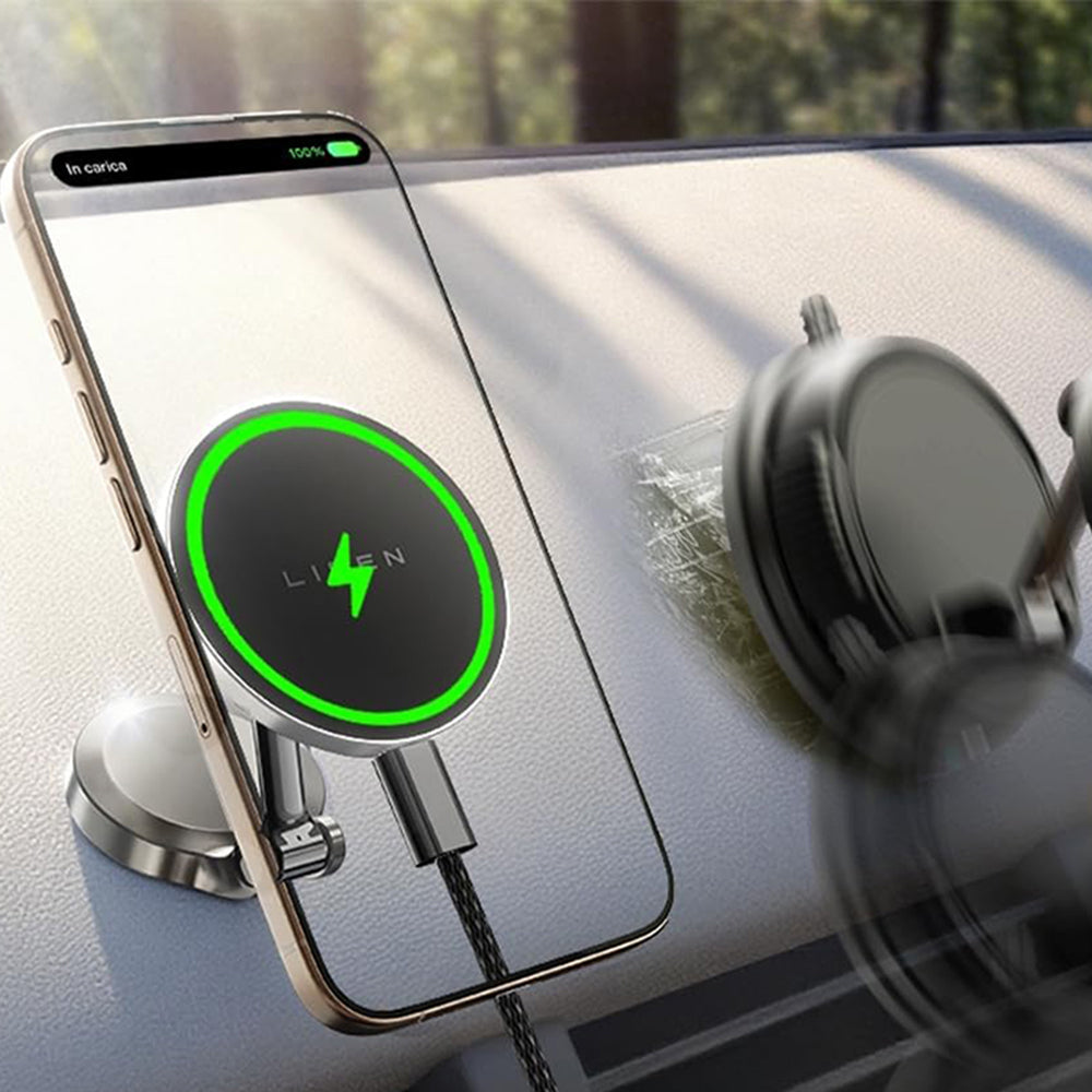Lisen Wireless Auto Charger, 15W, 1.67A, Musta YL0223090006
