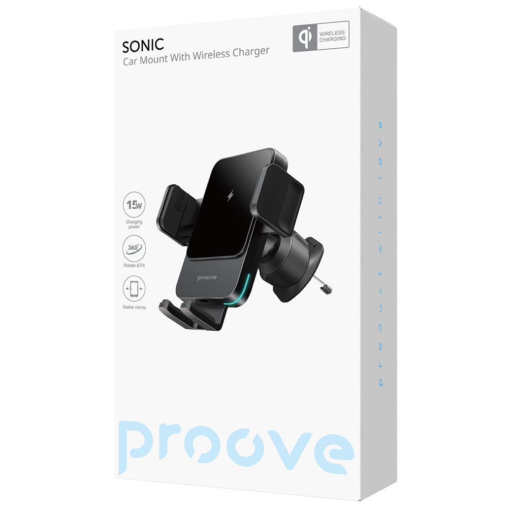 Proove Sonic Langaton Autolaturi, 15W, 1.67A, Harmaa WHSN15002001
