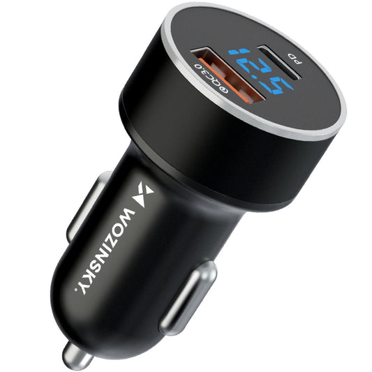 Autolaturi WZK WDCCAC, 36W, 3A, 1 x USB-A - 1 x USB-C, musta