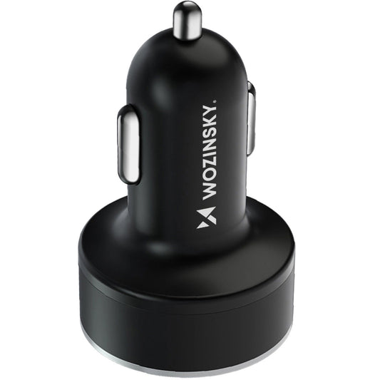 Autolaturi WZK WDCCB, 50W, 3A, 2 x USB-A - 2 x USB-C, musta