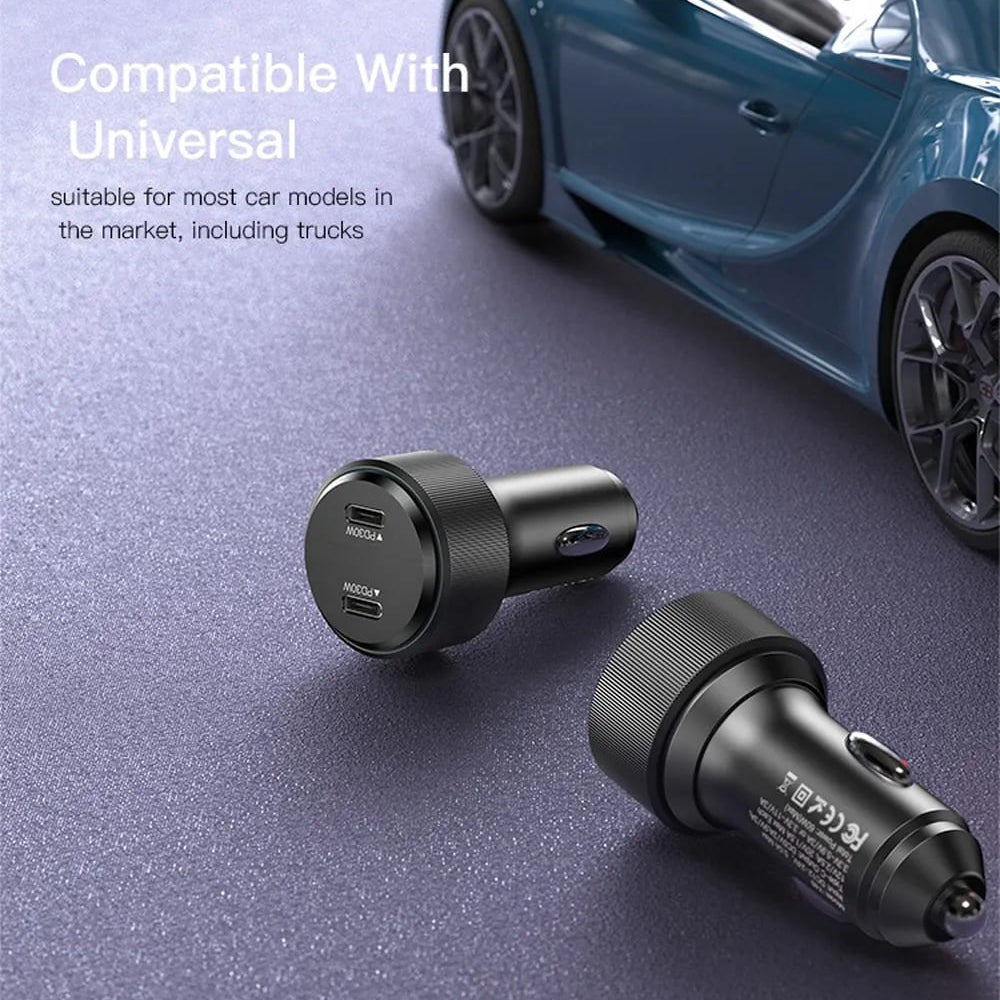 Autolaturi Yesido Y48, 60W, 3A, 2 x USB-C, Musta