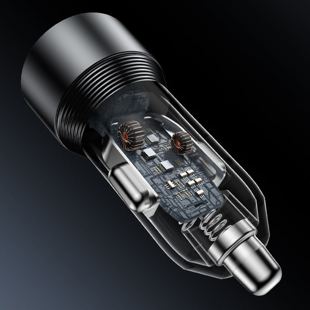 Yesido Y64 Autolaturi, 50W, 3A, 1 x USB-A - 1 x USB-C, Musta