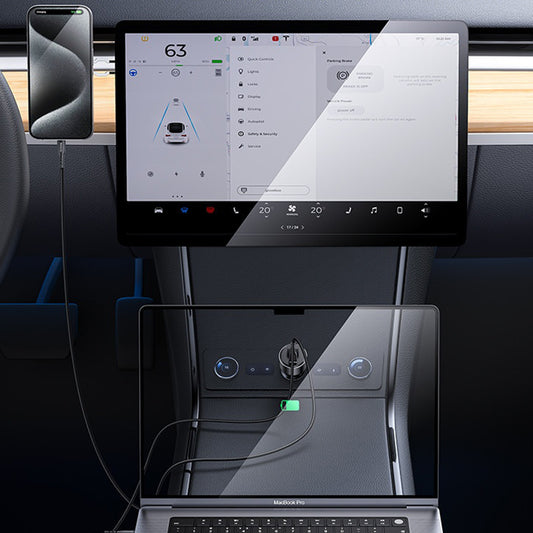 Autolaturi Yesido Y65, 100W, 5A, 1 x USB-A - 1 x USB-C, Musta