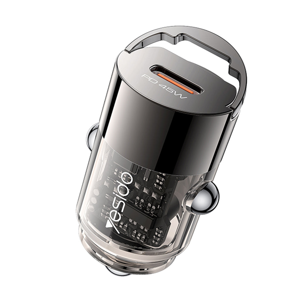 Autolaturi Yesido Y67, 45W, 3A, 1 x USB-C, Musta