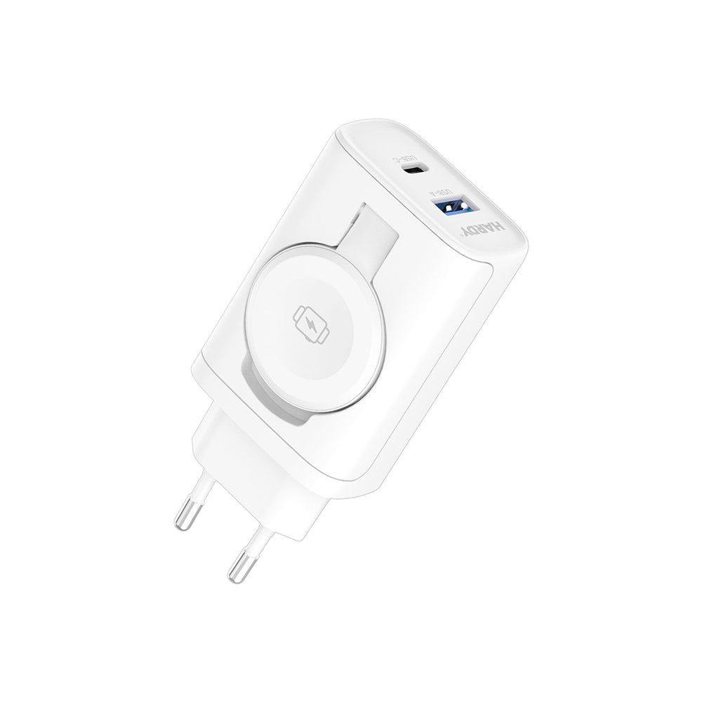 Verkkolaturi 3MK Hardy 2in1, 33W, 3A, 1 x USB-A - 1 x USB-C, Valkoinen