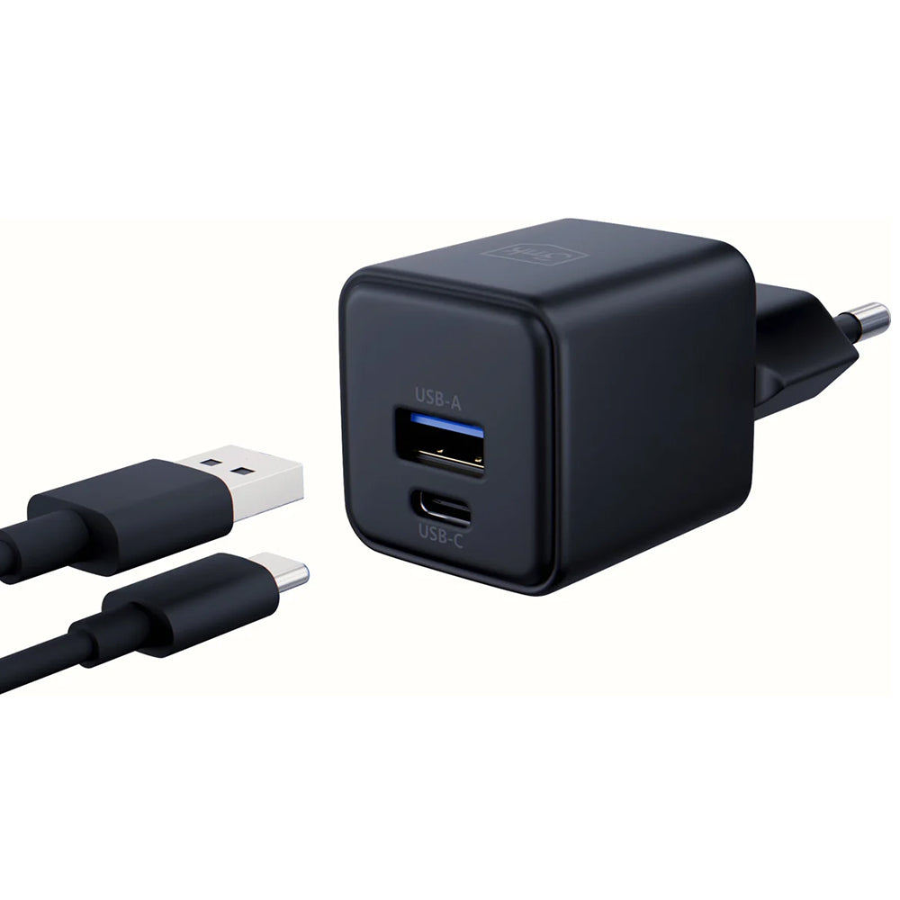 Verkkolaturi 3MK Hyper, 20W, 3A, 1 x USB-A - 1 x USB-C, Musta