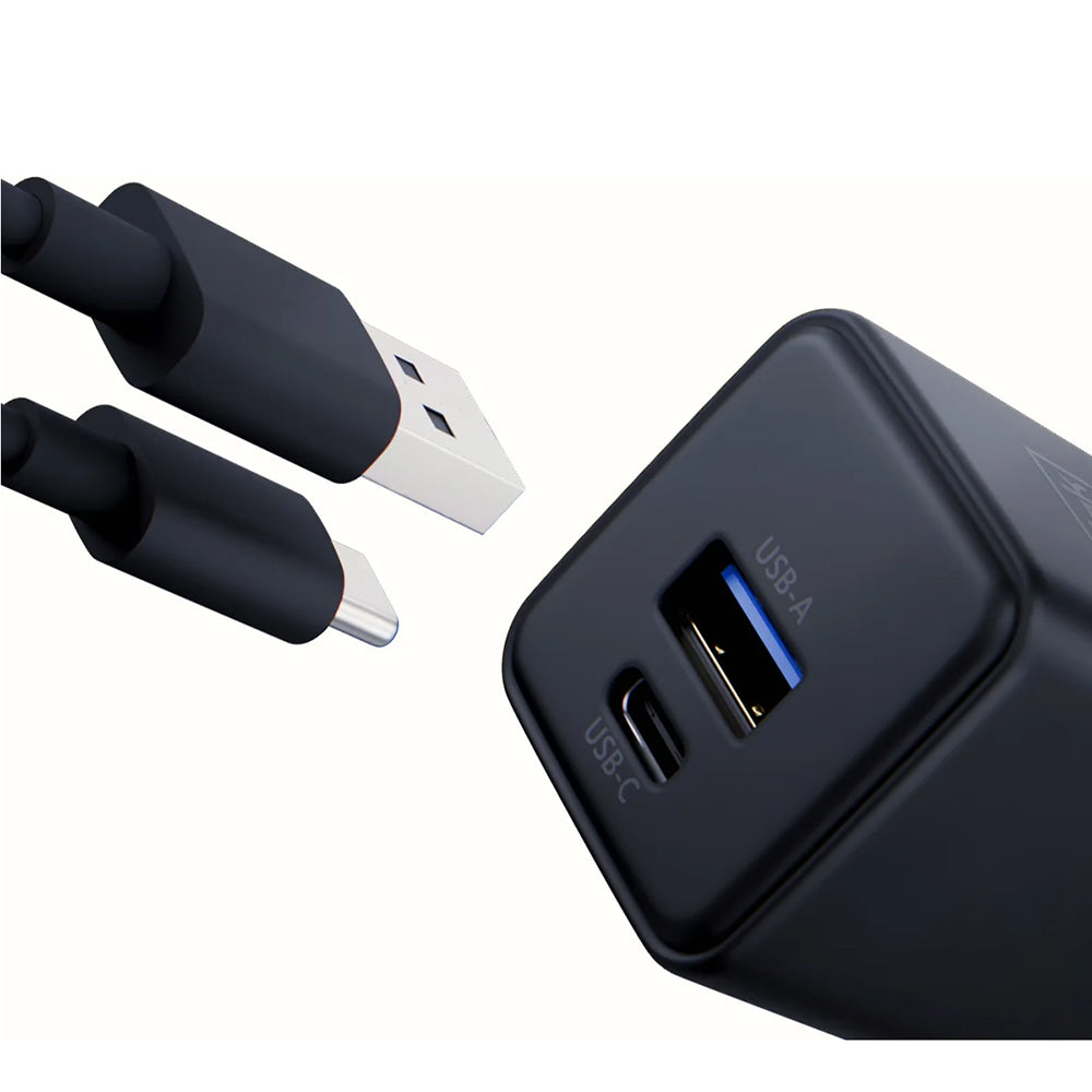 Verkkolaturi 3MK Hyper, 20W, 3A, 1 x USB-A - 1 x USB-C, Musta