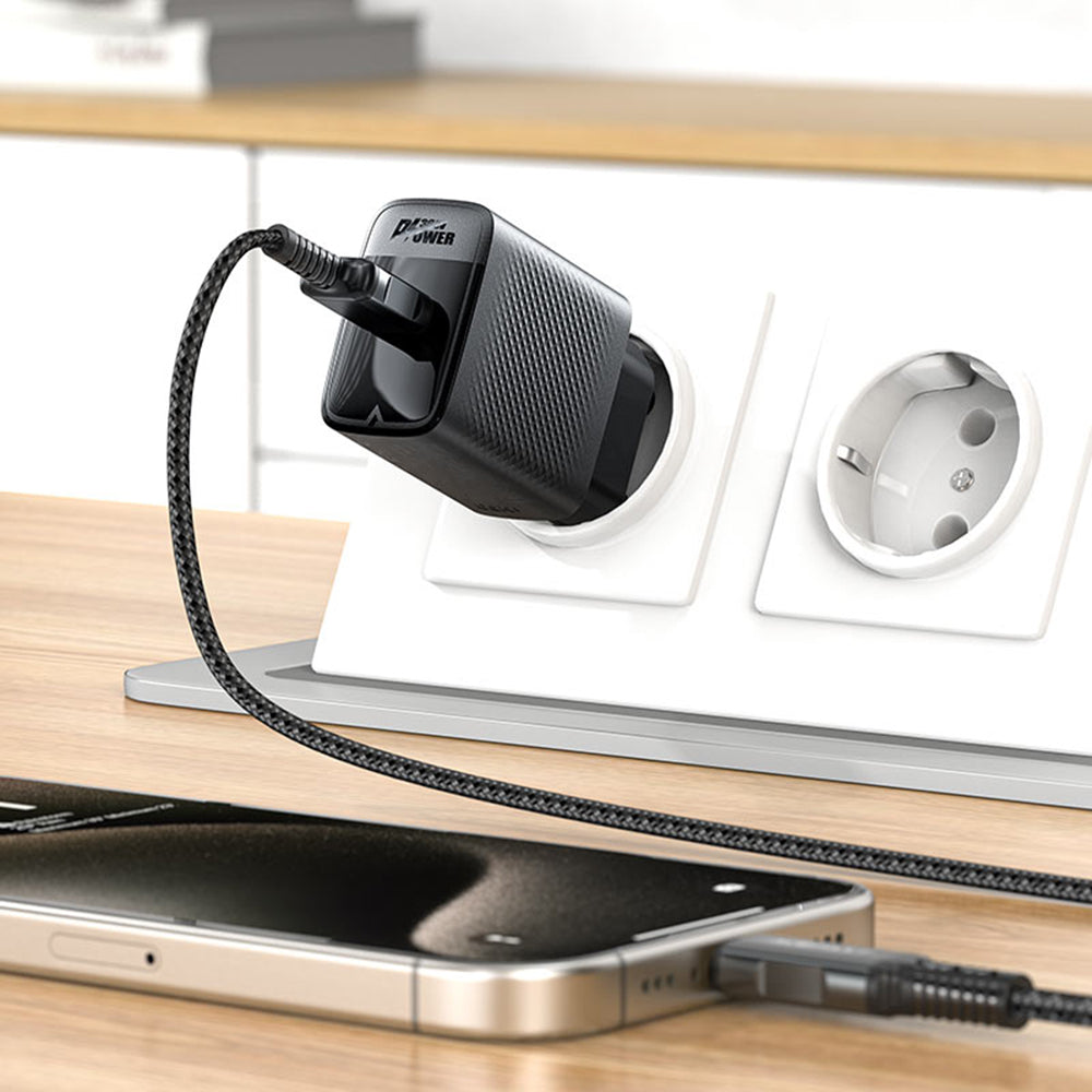 Verkkolaturi Acefast A102, 30W, 3A, 1 x USB-C, Musta