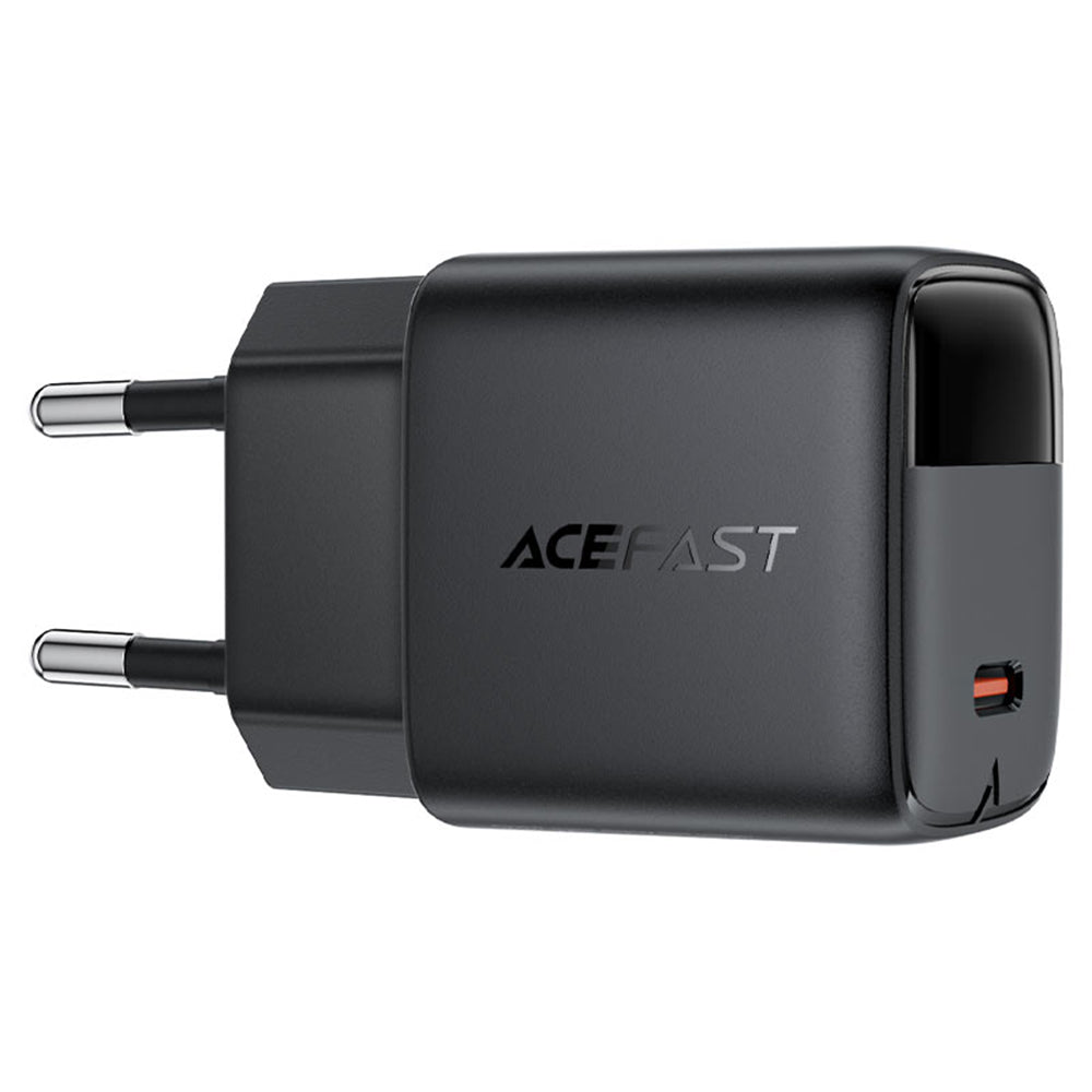 Acefast A115 Display -verkkolaturi, 30W, 3A, 1 x USB-C, Musta